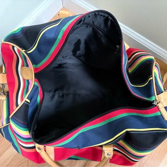 Y2K Kate Spade Striped Multicolor Duffel Bag - Picture 7 of 11